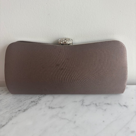 Mocha clutch bag with rhinestones - Picture 5 of 6